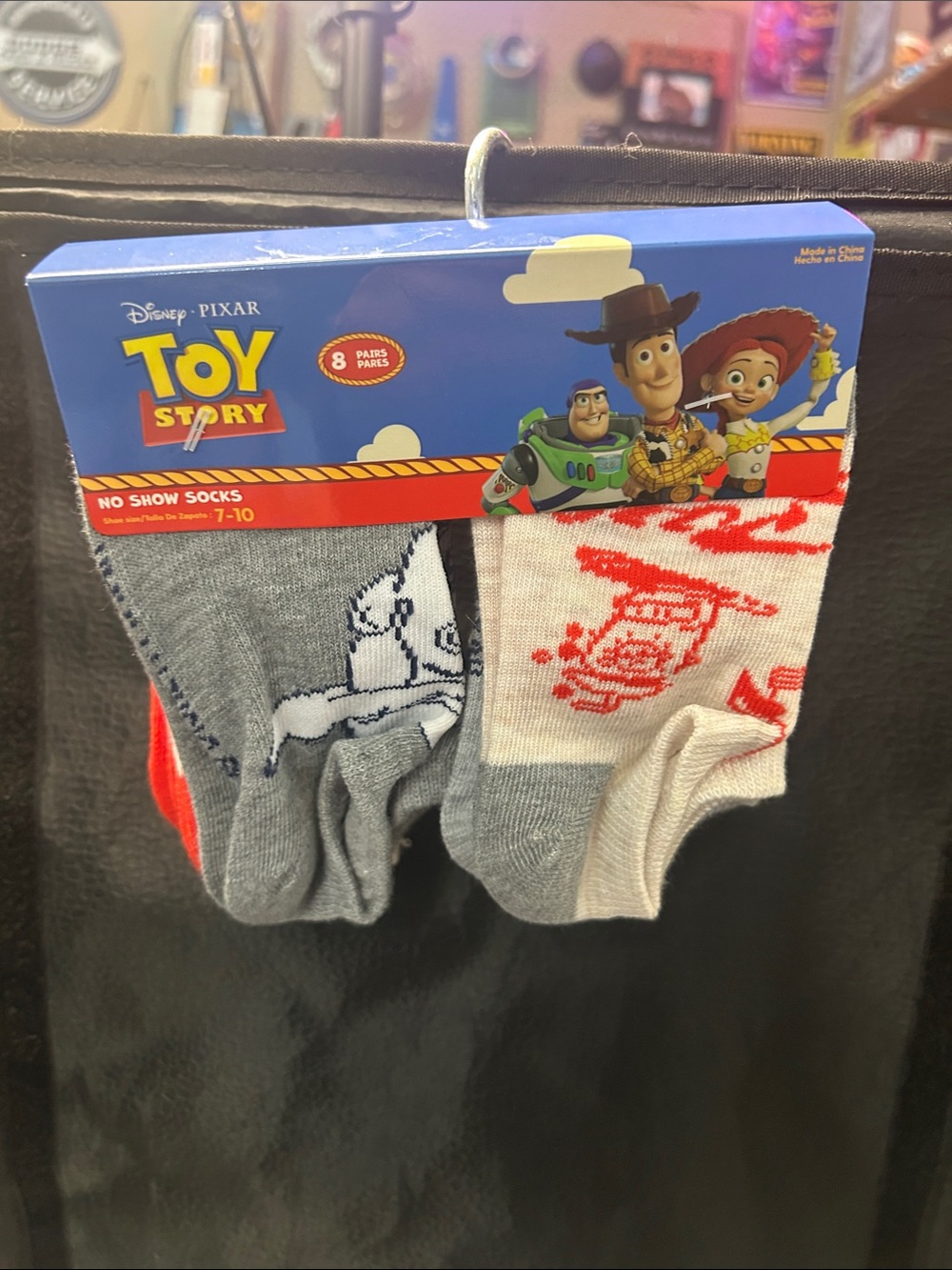 Disney Toy Story Kids No-Show Socks - Gray, Red, White
